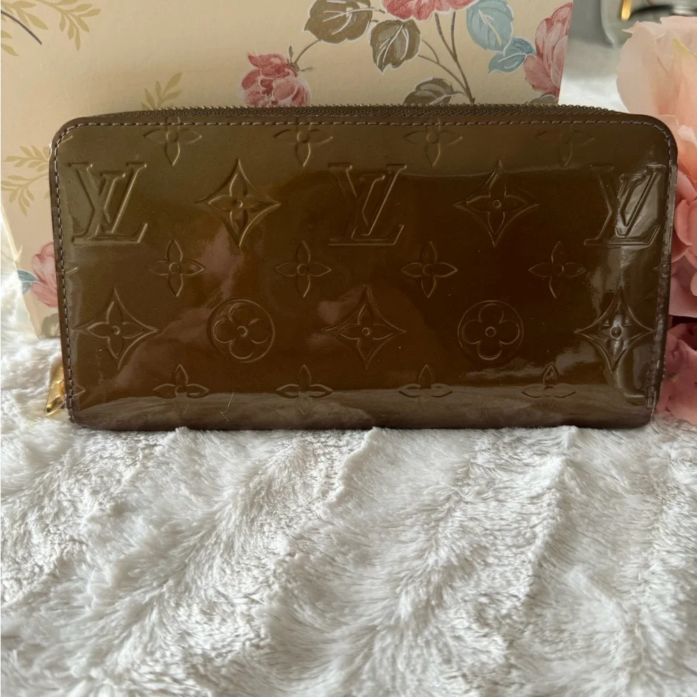 Louis Vuitton Vernis Bronze Long Zippy Wallet Authentic Zip Around Made In Spain - Picture 4 of 16